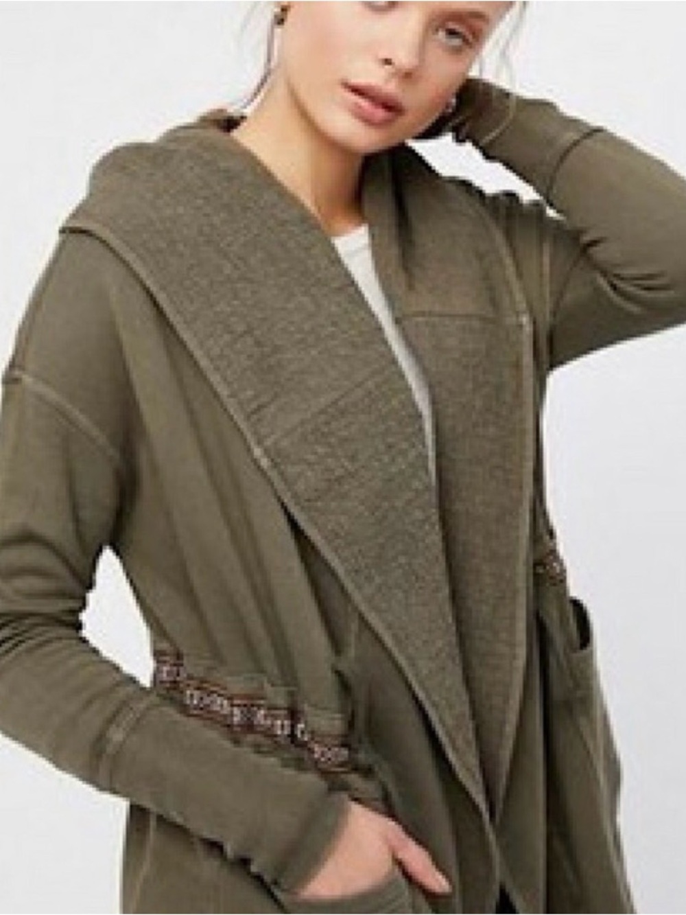 Free People Studio City hooded oversized cardigan jacket